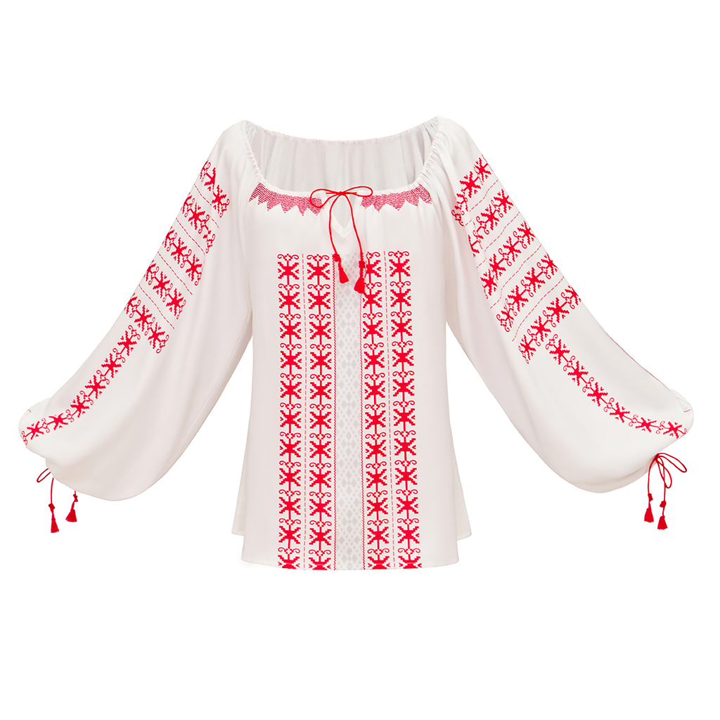 Puff Sleeve Blouse - Marion Ravenwood Costume Cosplay Donna Vintage