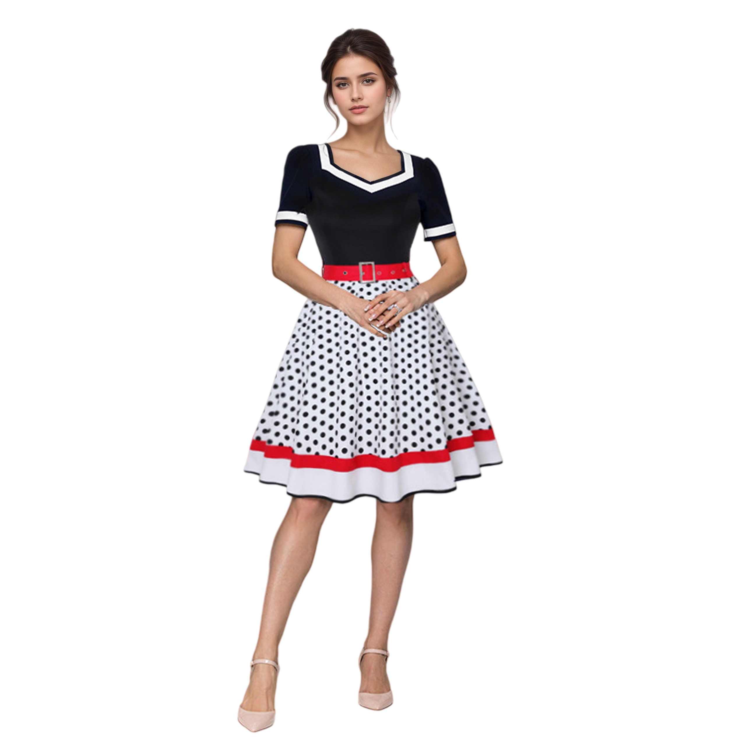 Women'S Fashion In The 50S - Abito altalena vintage a maniche corte