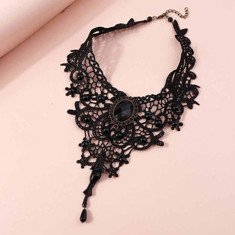 Women'S Fashion Victorian - Collana girocollo gotica sexy con perline