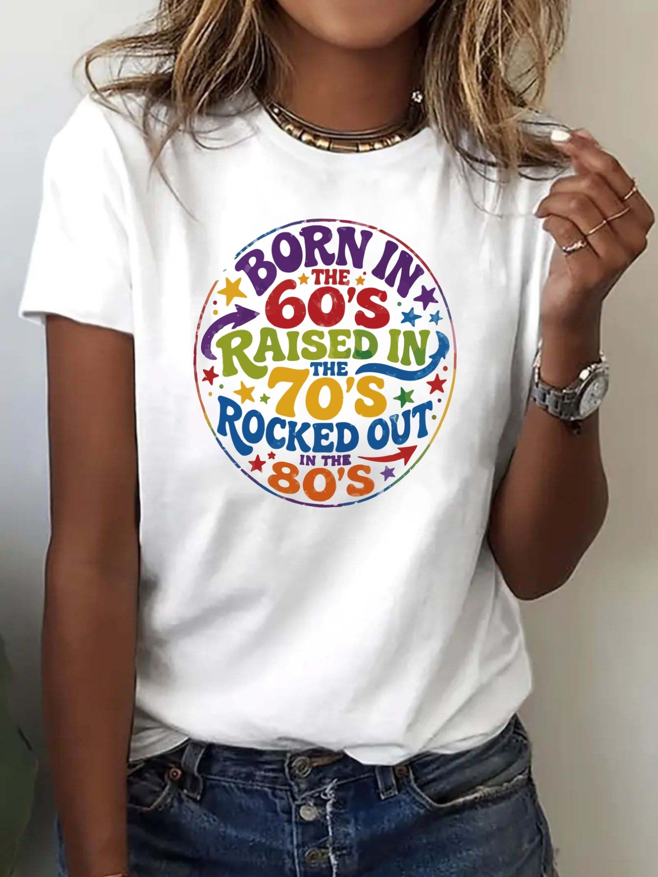 Women'S Fashion In The 1960S - T-shirt girocollo a maniche corte da