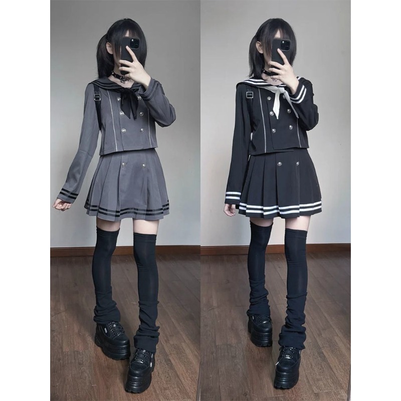 Pleated Skirt Women - Sottocultura giapponese retrò costume cosplay marinaio