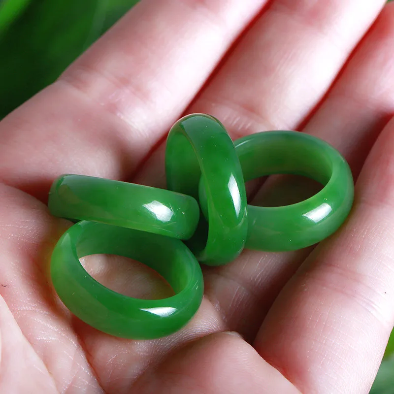 Women Fashion Jewellery - Anello di giada Hetian verde naturale