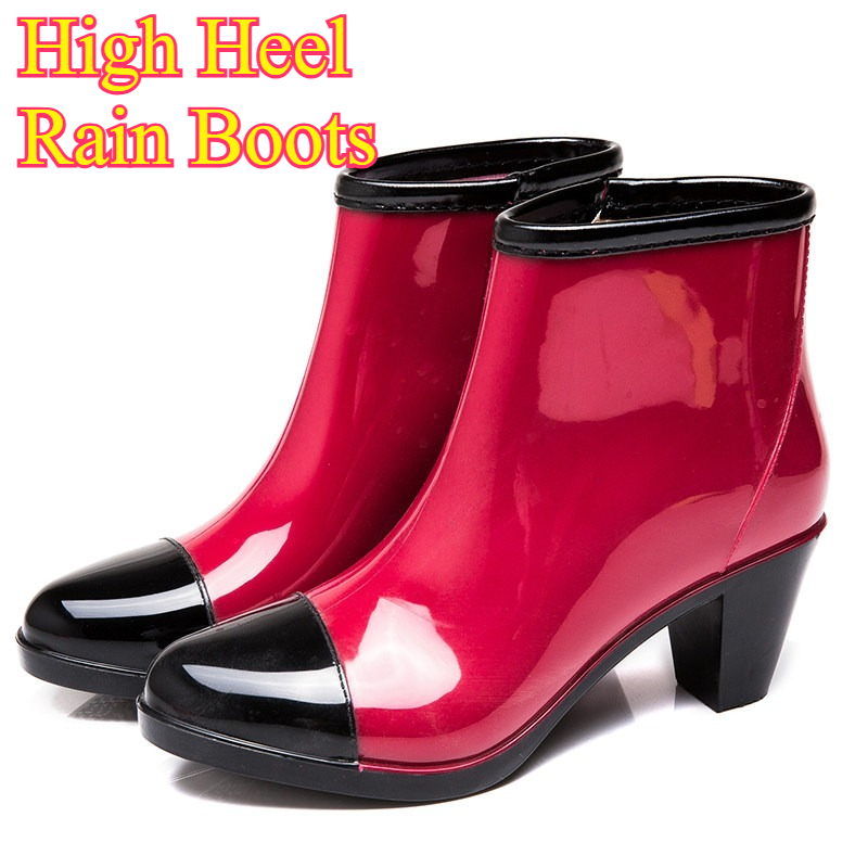 Stivali da Pioggia con Tacco A - Women'S Fashion Rain Boots recensione e prezzo