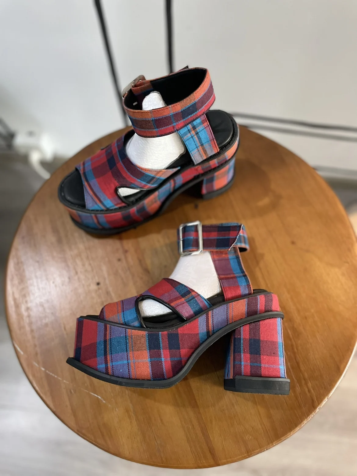 Platform Plaid Buckle Strap sa - Women'S Fashion Show recensione e prezzo