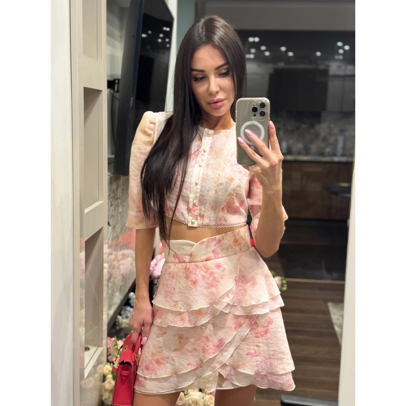 Set Coordinato con Stampa Flor - Puff Sleeve Blouse recensione e prezzo